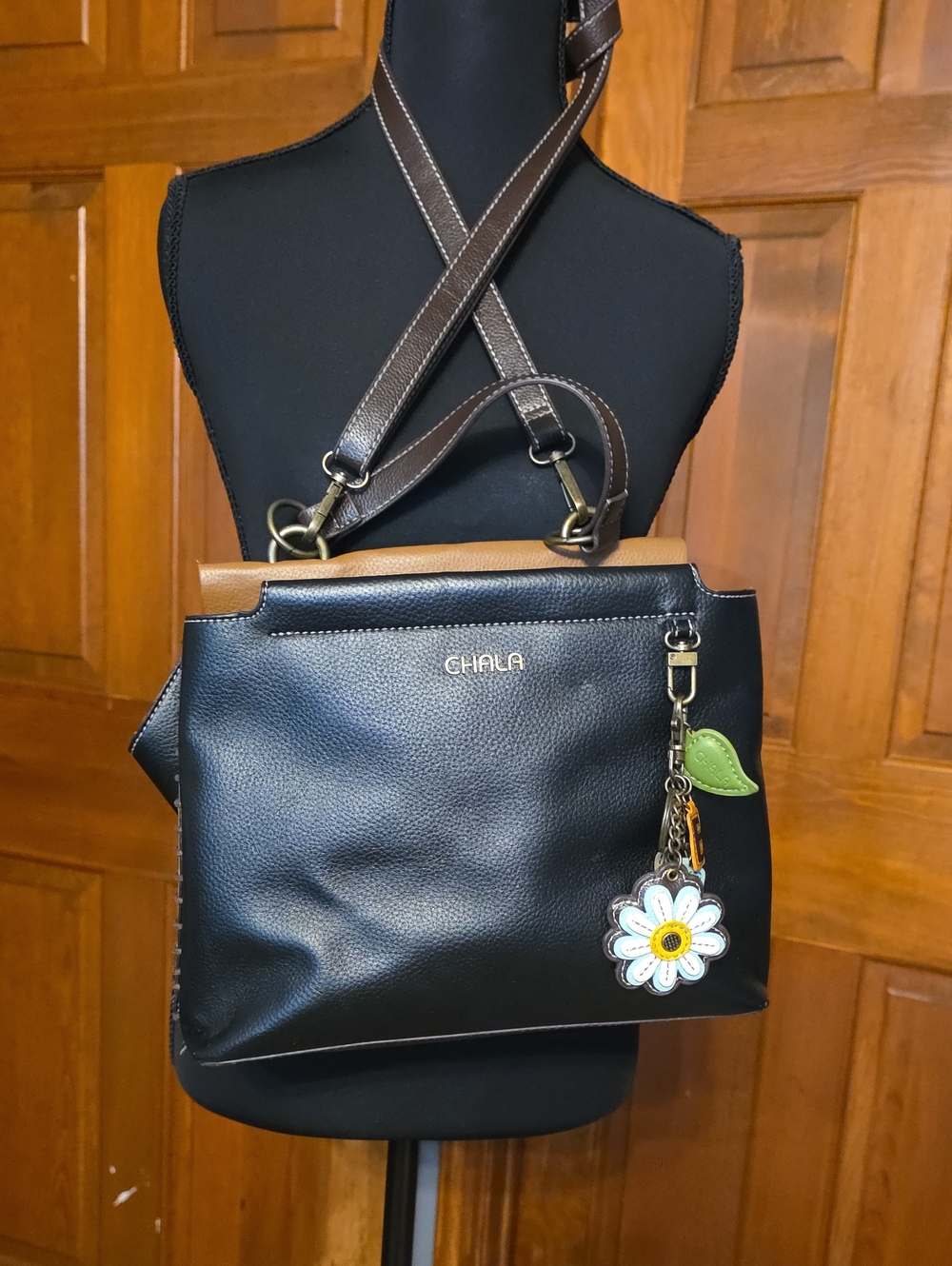 Chala Gemini Crossbody Black & Brown Shoulder Bag